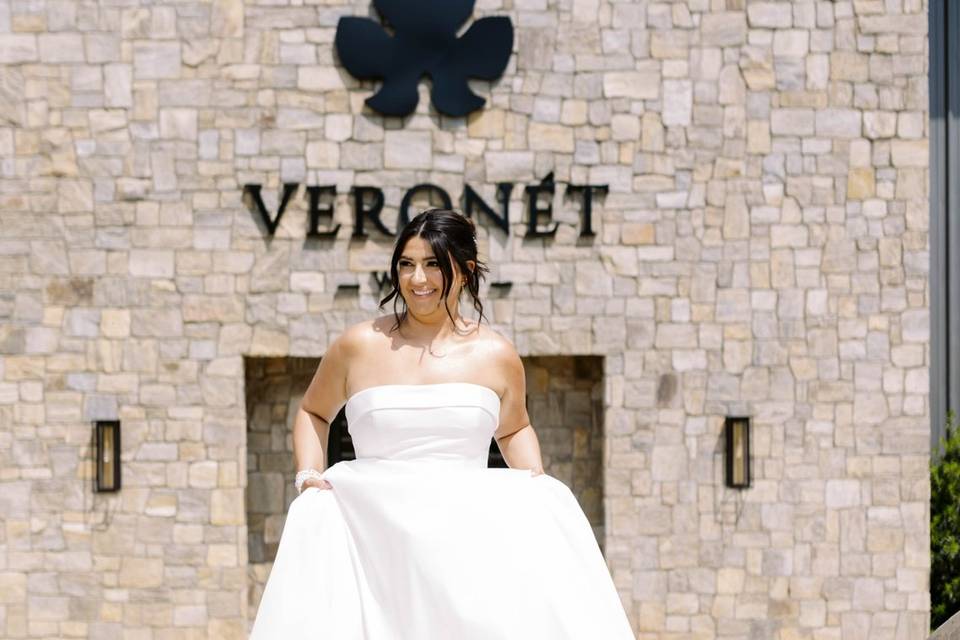 Beautiful bride stone wall.
