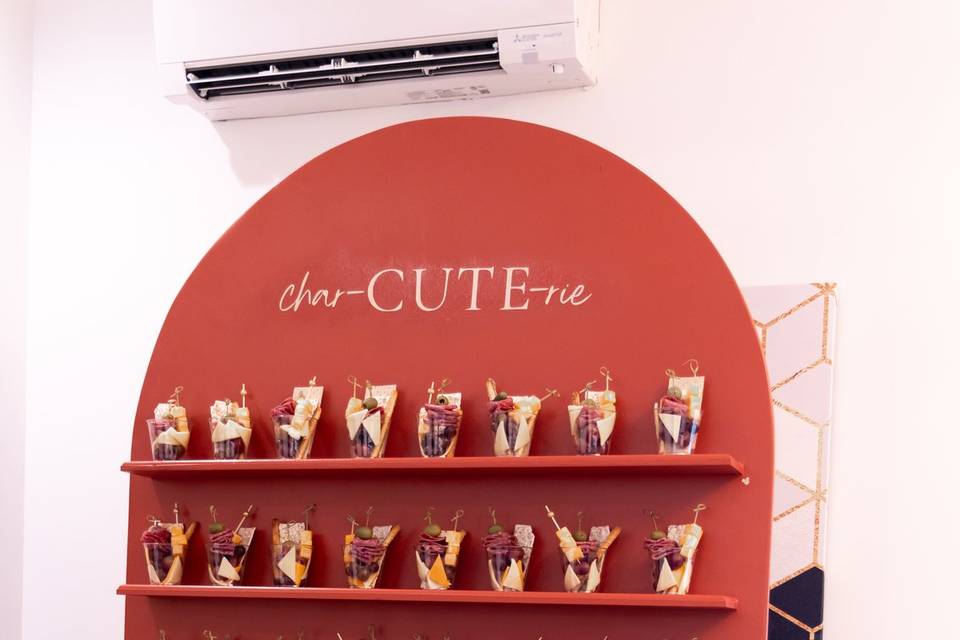 Charcuterie welcome wall.