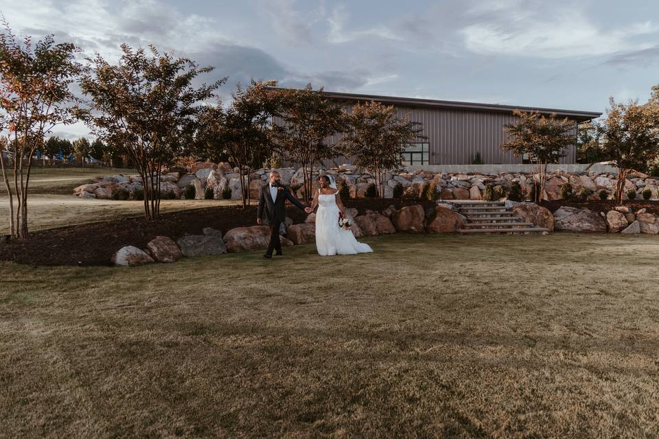 Golden hour ceremony shot.