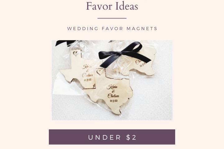 Texas Wedding Favor Magnet
