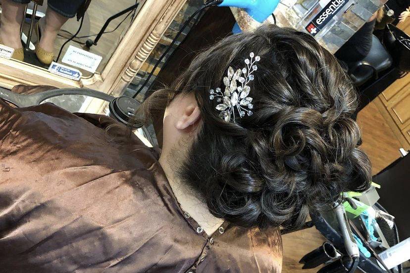 Textured up do for bride