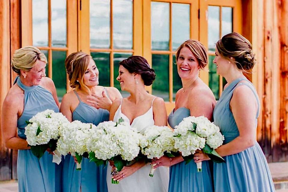 Bride and bridesmaids