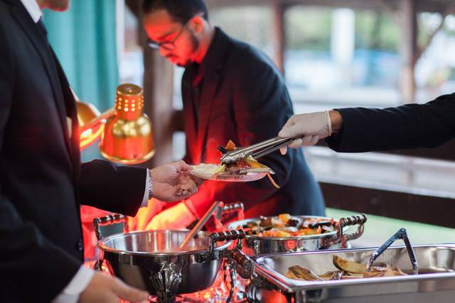 Rustic dinner buffet