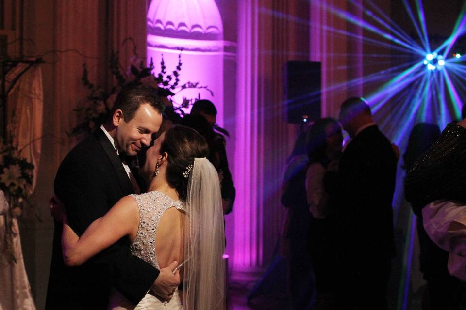 Bride and Groom dancing at the Biltmore ballrooms