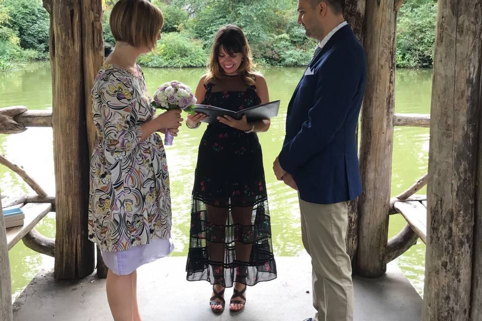 Wedding vows at Wagner Cove