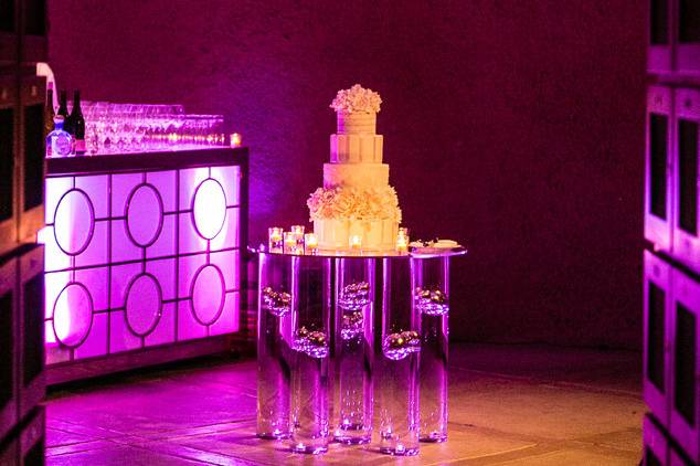 Modern whimsical cake table