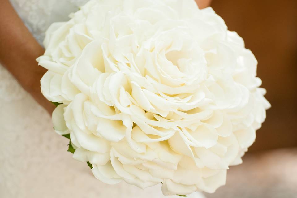 White rose petals composite glameila style bouquet