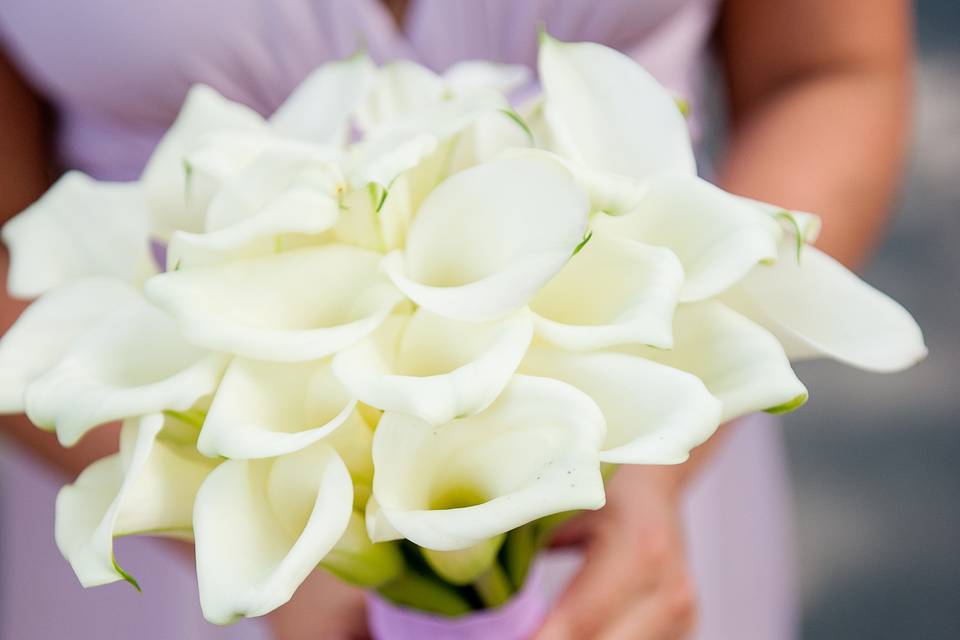 White calla lily bouquet