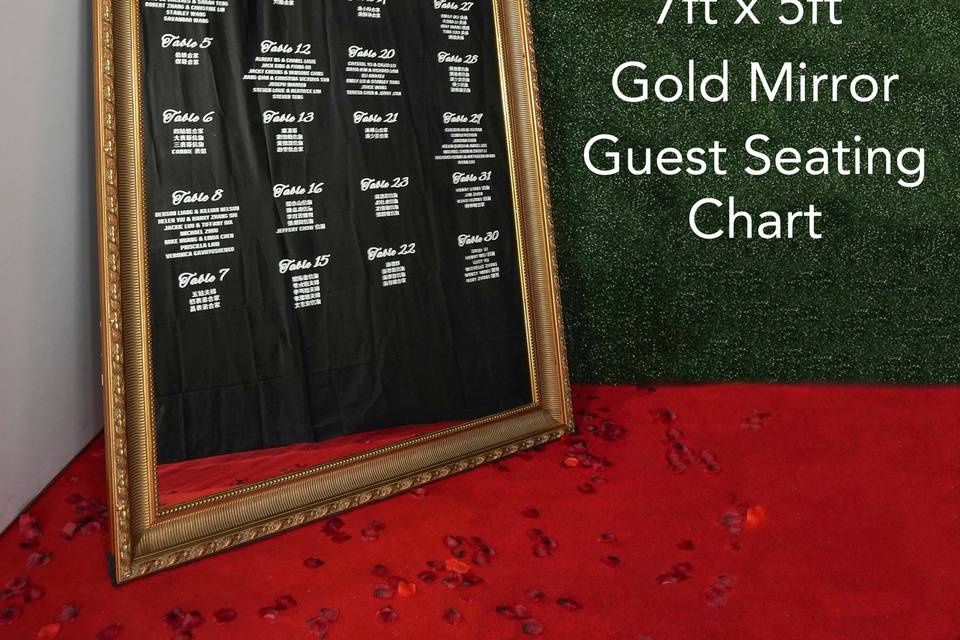 7'x5' Gold Mirror SeatingChart