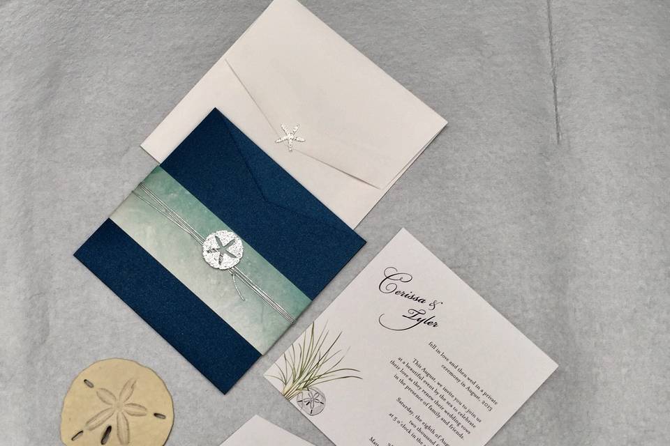 Beach wedding invitation