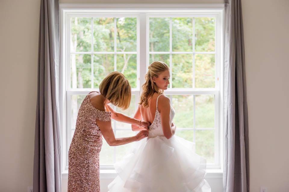 Bride getting ready