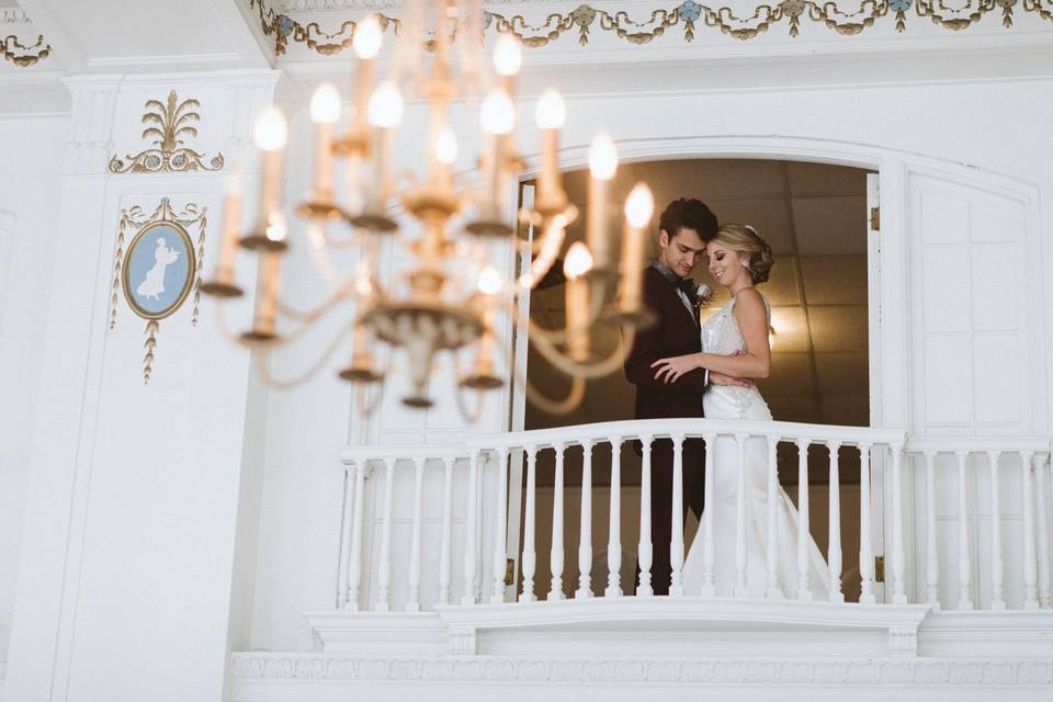 Couple by the balcony