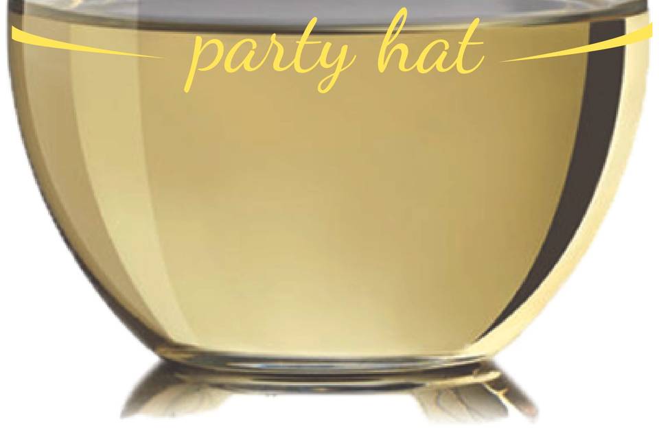 Stemless wine glass - lampshade and party hat