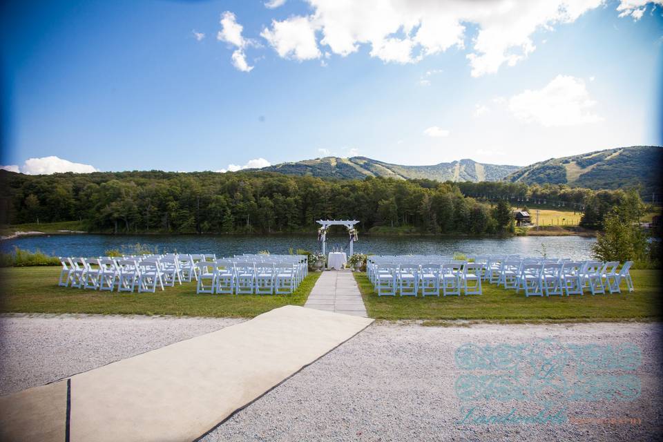 Outdoor wedding setup