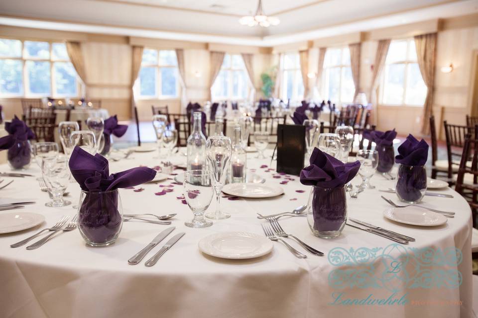 Purple table decor