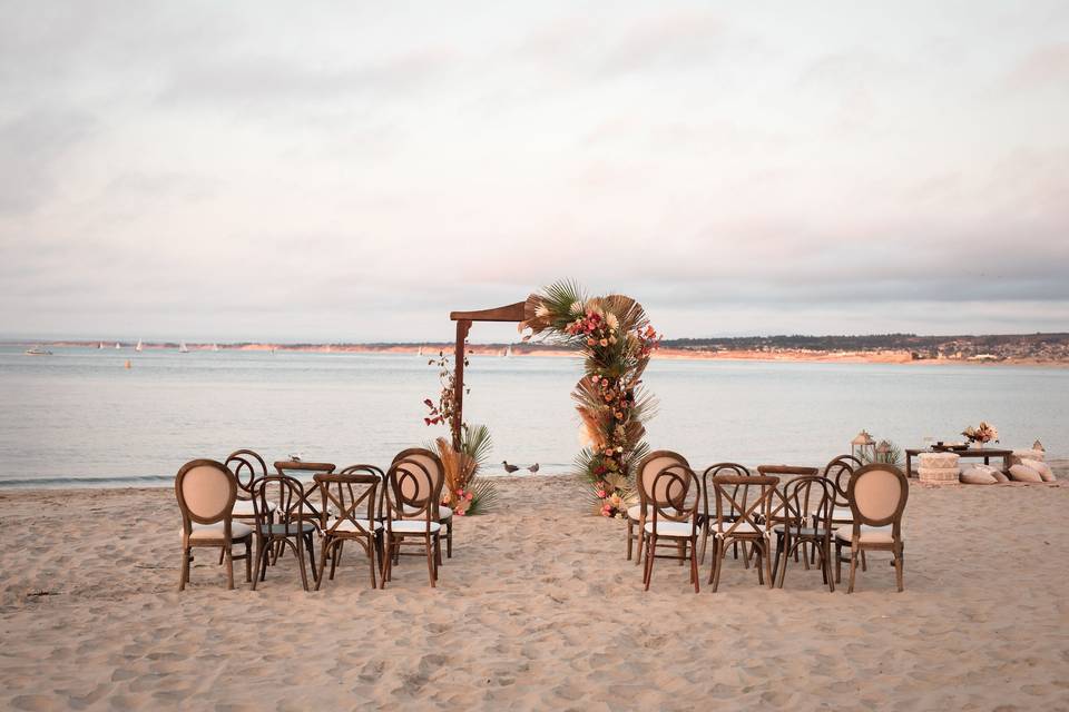 Ceremony Set-up Monterey Beach