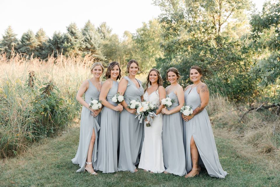 The bride and bridal party