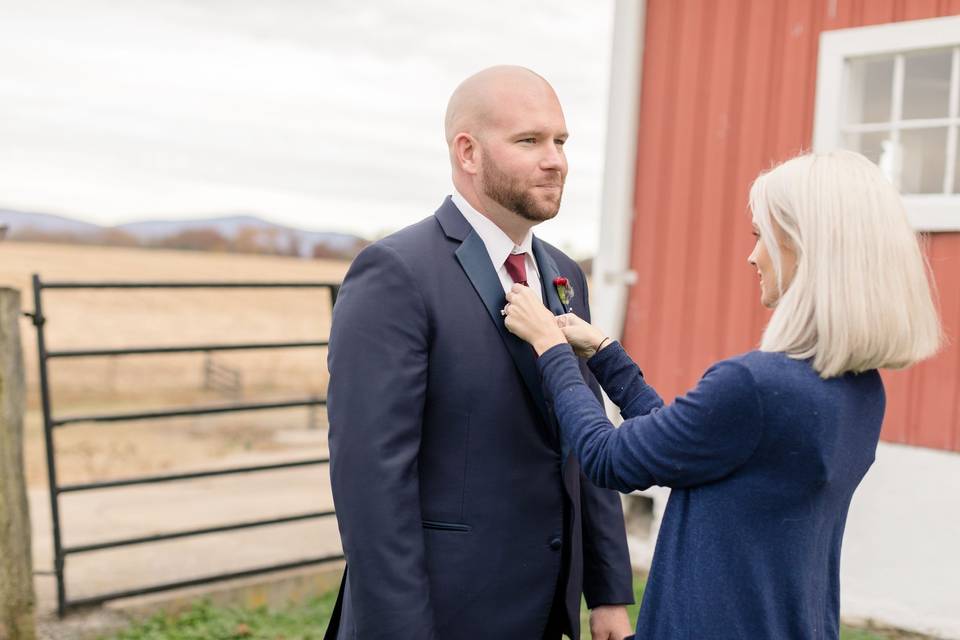 Helping the groom