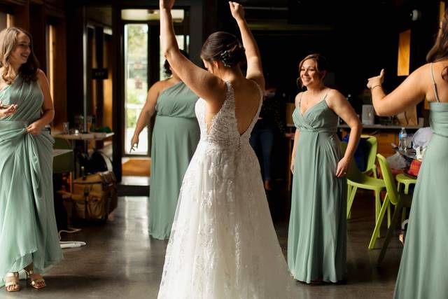 Bridal Party in the Dairy Barn