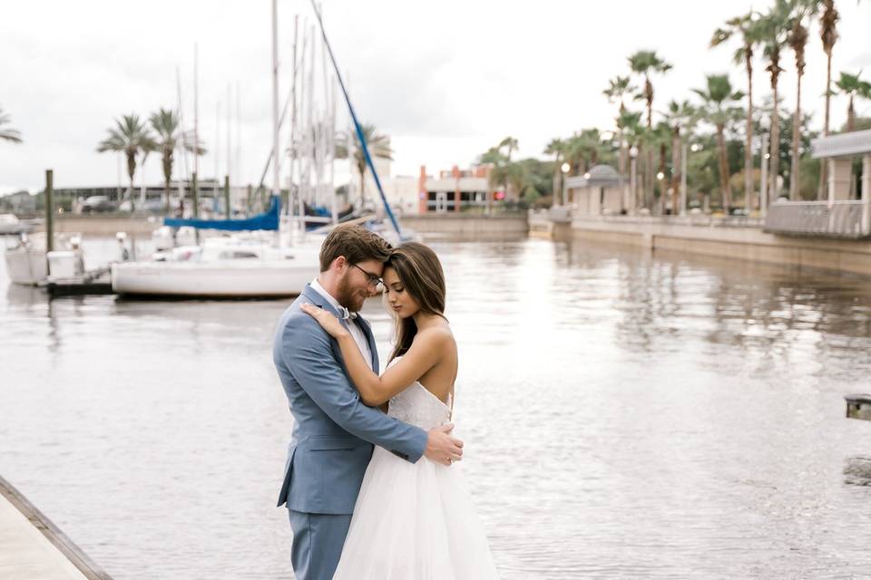 Waterfront Bride and Groom