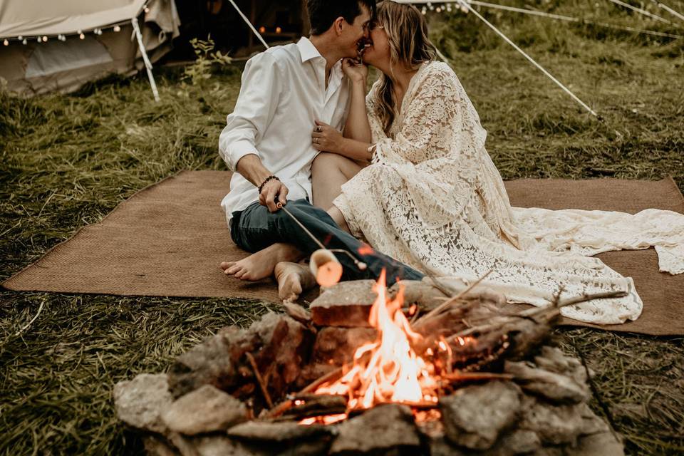 Couple by the fire