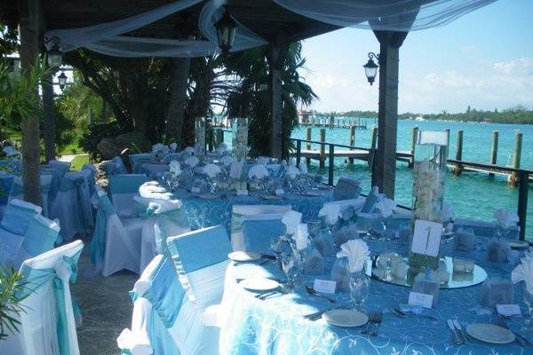 Wedding setup by the beach