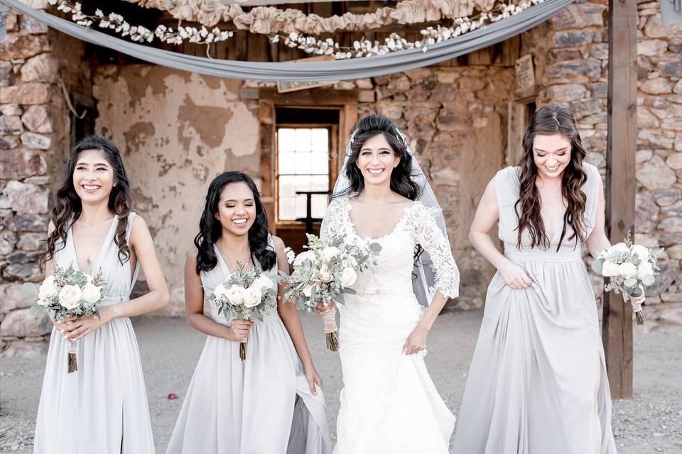 Bride and Bridesmaids