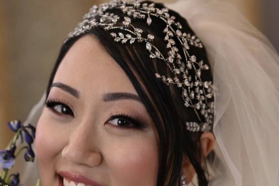 Elegant bridal makeup with