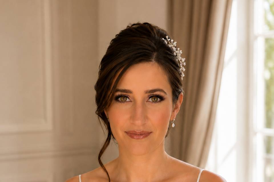 Romantic bridal makeup and