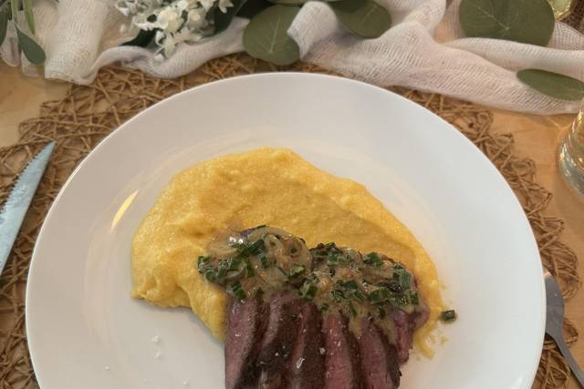 Steak, polenta