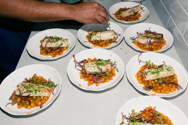 Cod, chickpeas