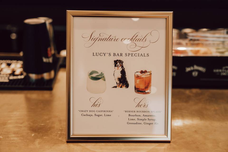 Custom cocktail sign