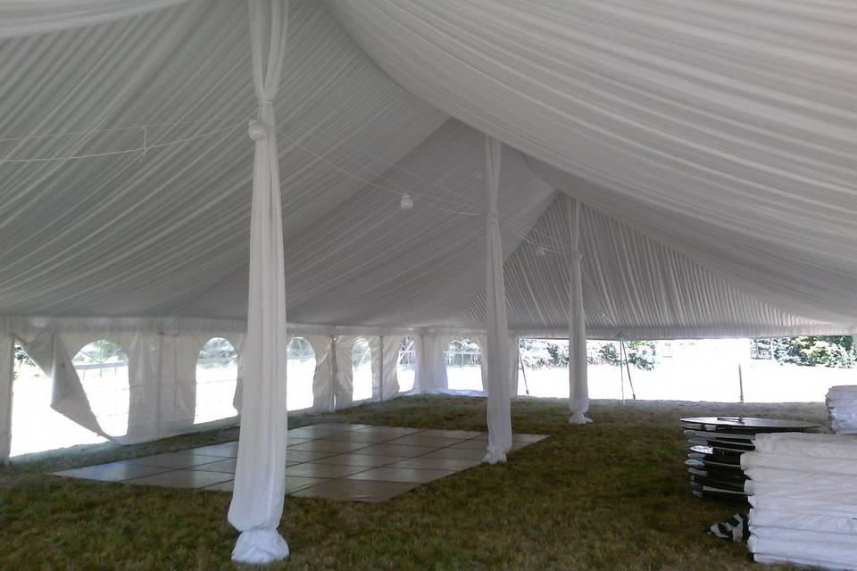 Inside the tent