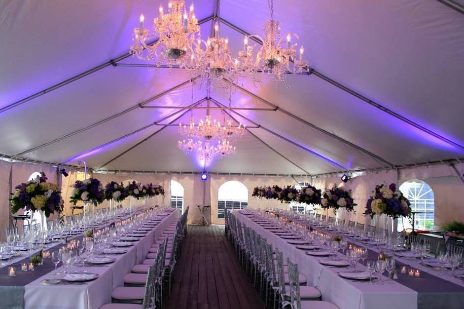 Big tent table setting