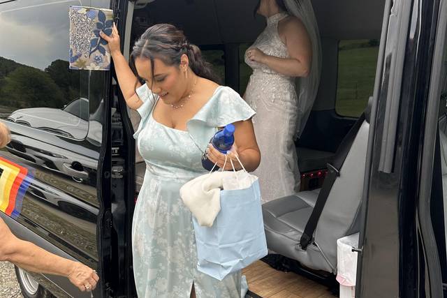 Bridesmaids unloading
