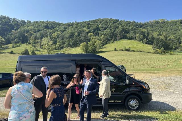 Wedding shuttle guests