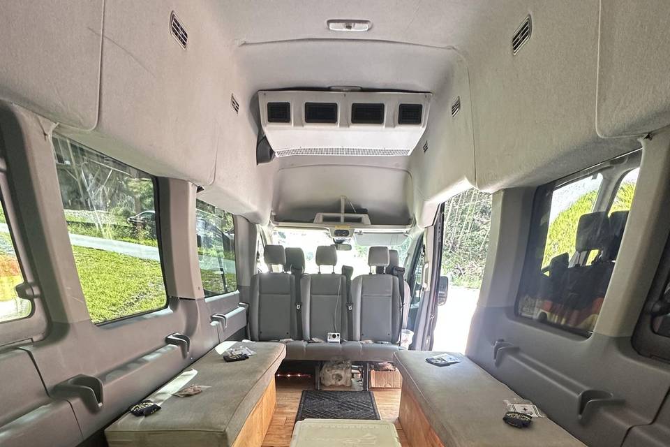 Interior of the limo van