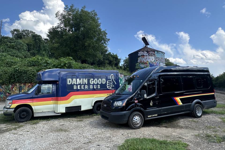 Our bus and limo van