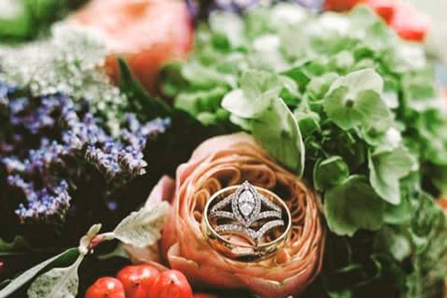 Ring on flowers