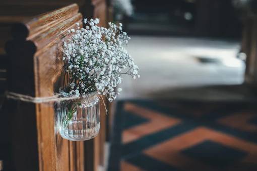 Flowers on pews