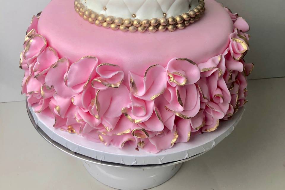 Pink & Gold Tiara Cake