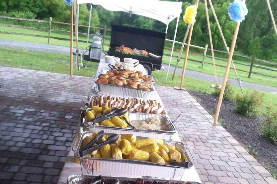 Barbecue buffet trays