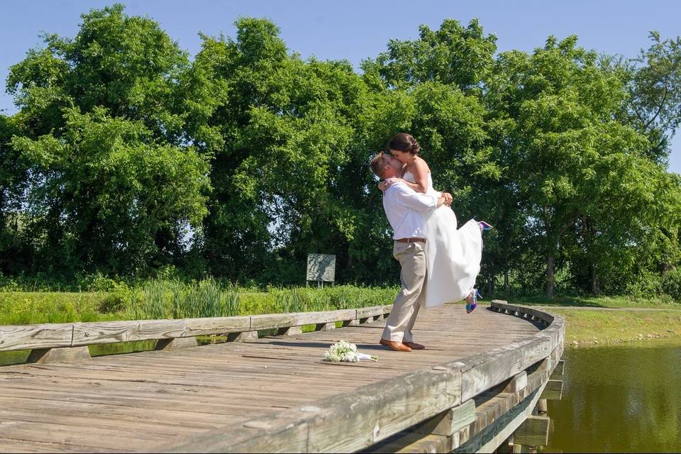 Kissing by the lake