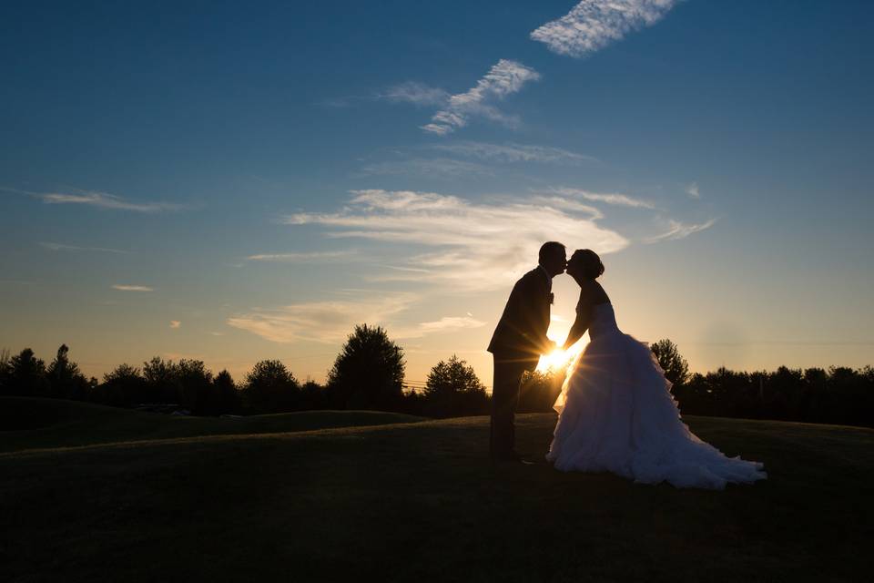 Silhouetted by the sunset