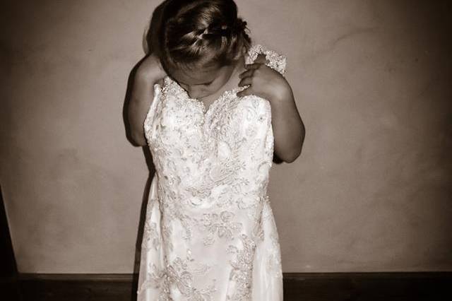 Daughter in brides dress