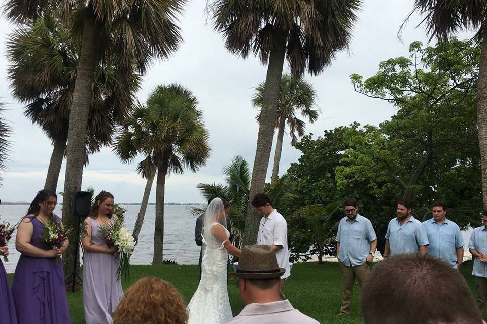 Fun outdoor wedding by the sea