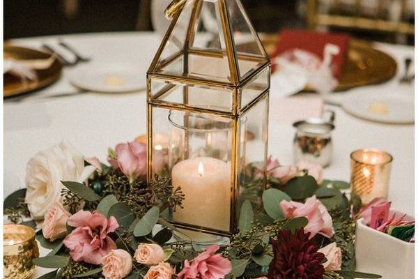 Flowers around Lantern