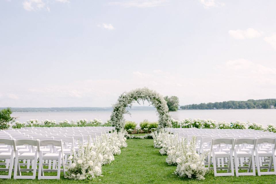 Sparklin lakefront ceremony.