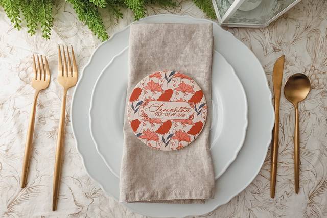 Boho ceramic coaster