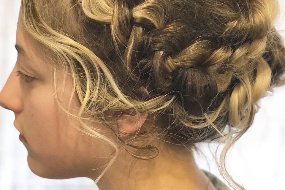 Bridal braided bun